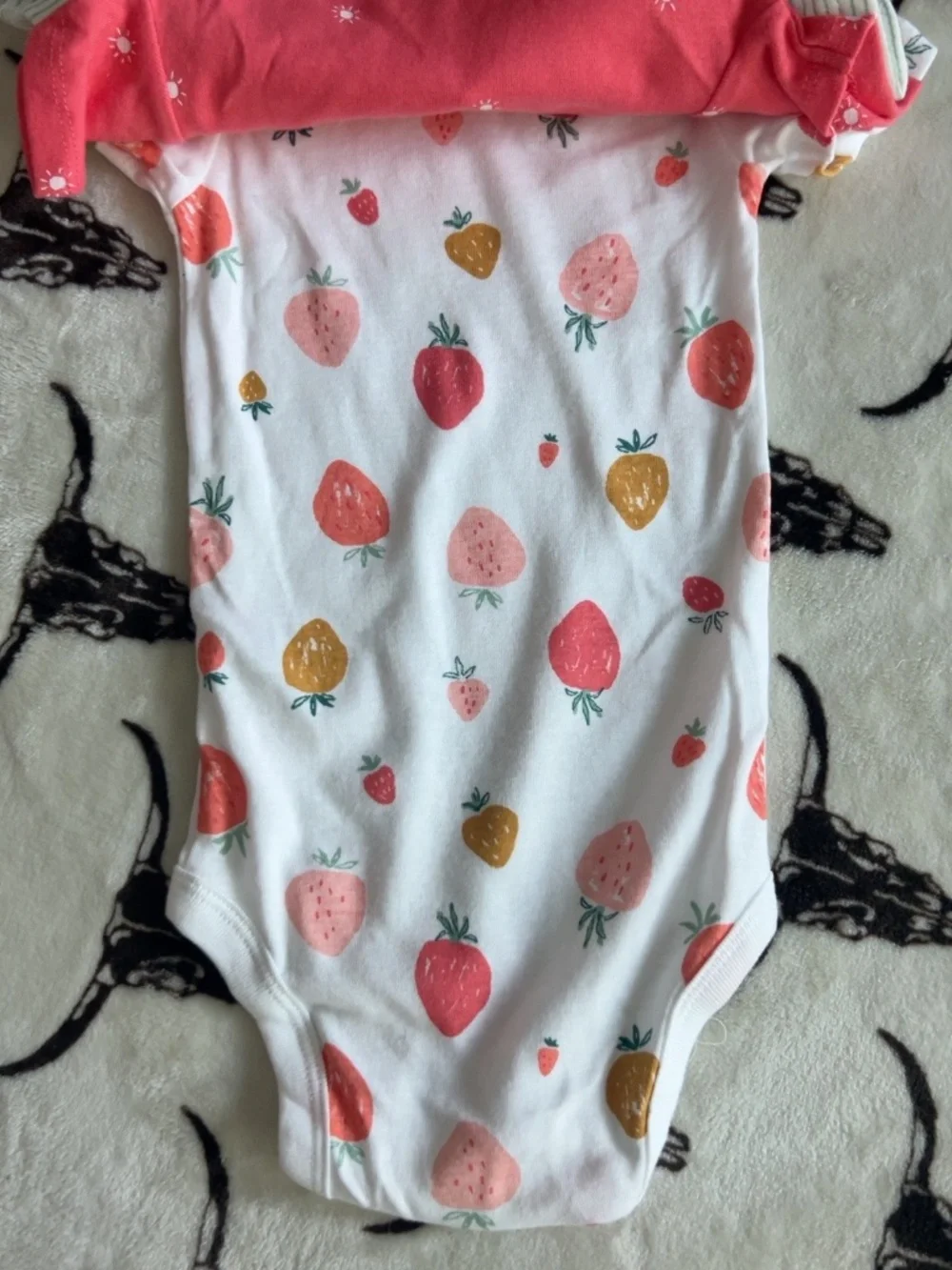 NWT Carter’s Baby Girl 3 Pack Bodysuits Strawberry 12M